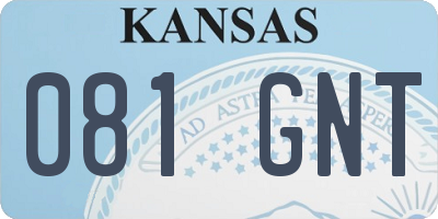 KS license plate 081GNT