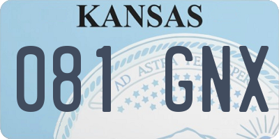 KS license plate 081GNX