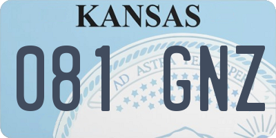 KS license plate 081GNZ