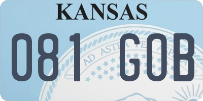 KS license plate 081GOB