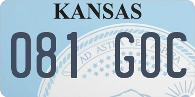 KS license plate 081GOC
