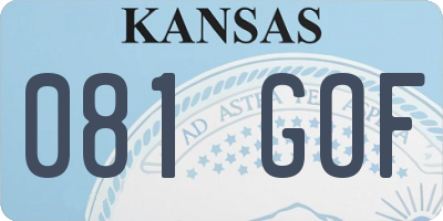 KS license plate 081GOF