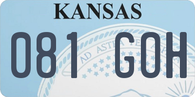 KS license plate 081GOH