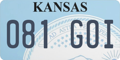 KS license plate 081GOI