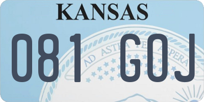 KS license plate 081GOJ