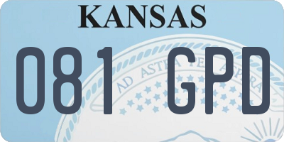 KS license plate 081GPD