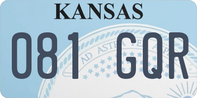 KS license plate 081GQR