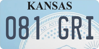KS license plate 081GRI