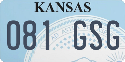 KS license plate 081GSG