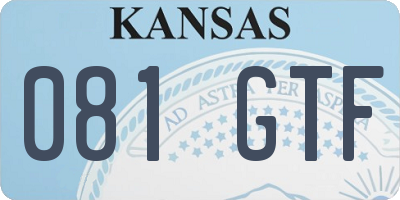 KS license plate 081GTF