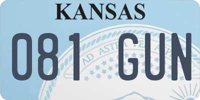 KS license plate 081GUN