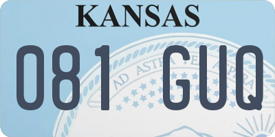 KS license plate 081GUQ