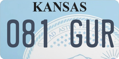 KS license plate 081GUR
