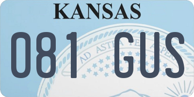 KS license plate 081GUS