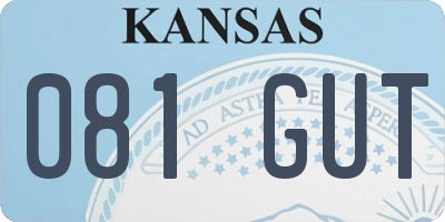 KS license plate 081GUT