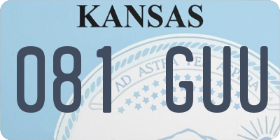 KS license plate 081GUU