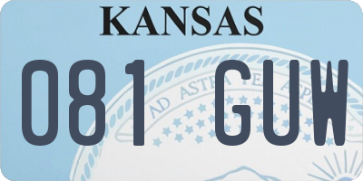 KS license plate 081GUW
