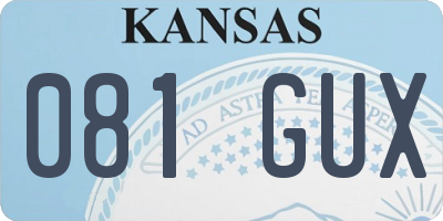 KS license plate 081GUX