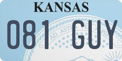 KS license plate 081GUY