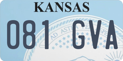 KS license plate 081GVA