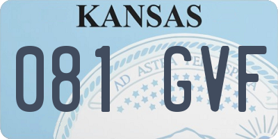 KS license plate 081GVF