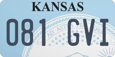 KS license plate 081GVI