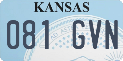 KS license plate 081GVN