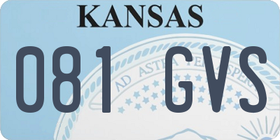 KS license plate 081GVS