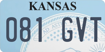 KS license plate 081GVT