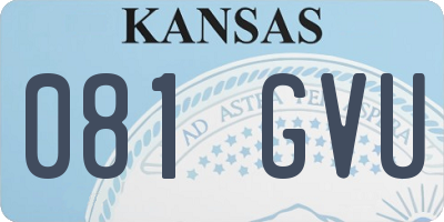 KS license plate 081GVU