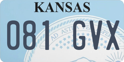 KS license plate 081GVX