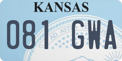 KS license plate 081GWA