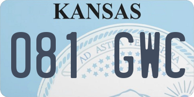 KS license plate 081GWC