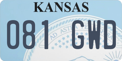 KS license plate 081GWD