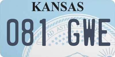 KS license plate 081GWE