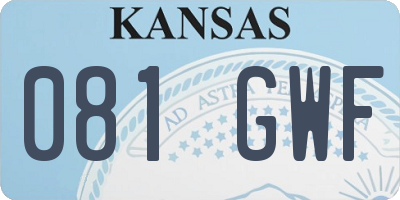KS license plate 081GWF