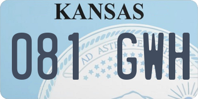 KS license plate 081GWH