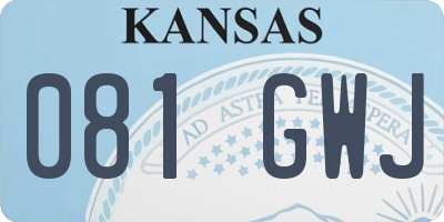KS license plate 081GWJ