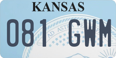 KS license plate 081GWM