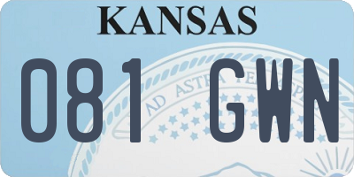 KS license plate 081GWN