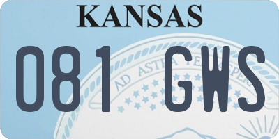 KS license plate 081GWS