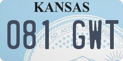 KS license plate 081GWT