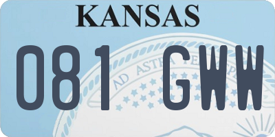 KS license plate 081GWW