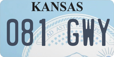 KS license plate 081GWY