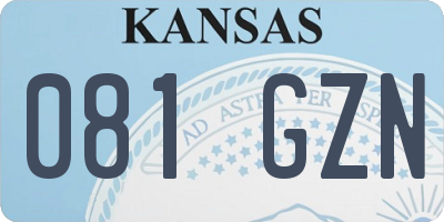 KS license plate 081GZN