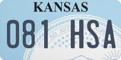 KS license plate 081HSA