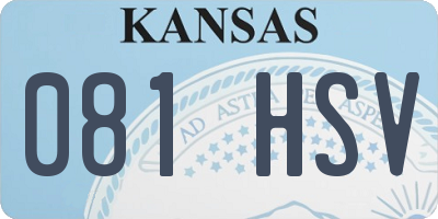 KS license plate 081HSV