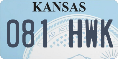 KS license plate 081HWK