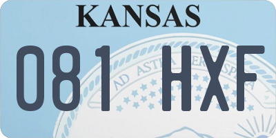 KS license plate 081HXF
