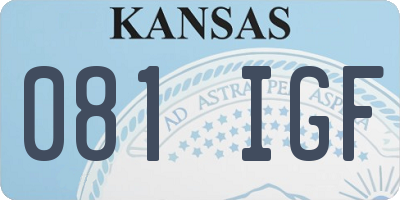 KS license plate 081IGF